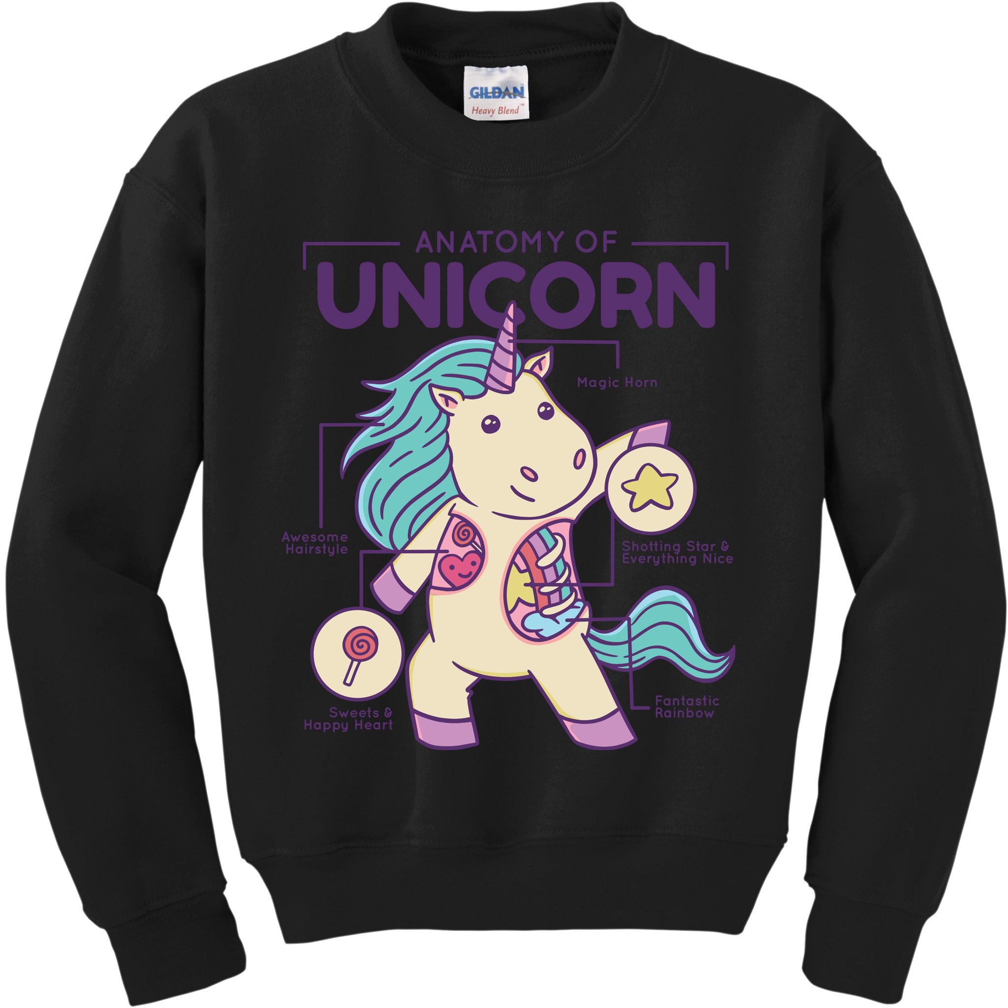 Unicorn Anatomy Kids Sweatshirt