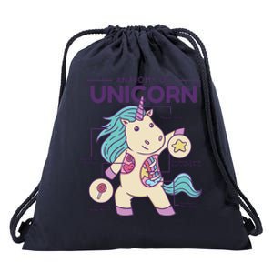 Unicorn Anatomy Drawstring Bag