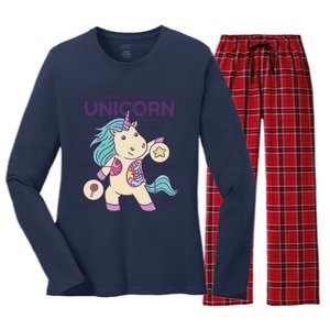 Unicorn Anatomy Women's Long Sleeve Flannel Pajama Set 