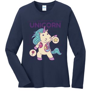 Unicorn Anatomy Ladies Long Sleeve Shirt