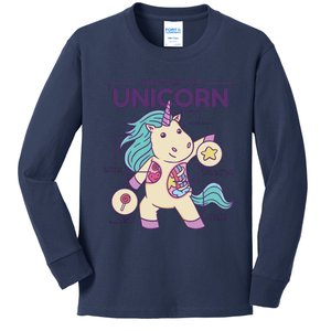 Unicorn Anatomy Kids Long Sleeve Shirt