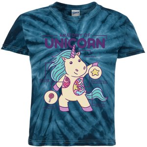 Unicorn Anatomy Kids Tie-Dye T-Shirt