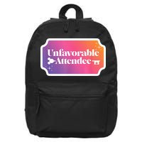 Unfavorable Attendance 16 in Basic Backpack
