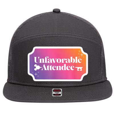 Unfavorable Attendance 7 Panel Mesh Trucker Snapback Hat