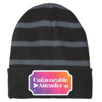 Unfavorable Attendance Striped Beanie with Solid Band