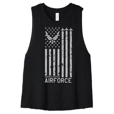 U.S. Airforce United States Air Force Flag Women's Racerback Cropped Tank