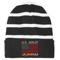 U.S. Army Vietnam War Veteran Striped Beanie with Solid Band