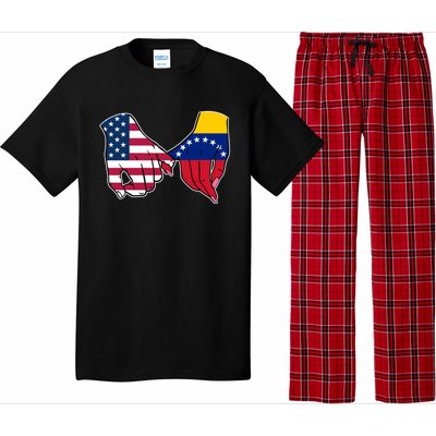 Usa And Venezuela Flags Hands Together Cute Gift Pajama Set