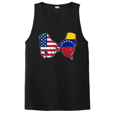 Usa And Venezuela Flags Hands Together Cute Gift PosiCharge Competitor Tank