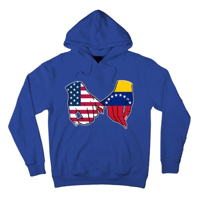 Usa And Venezuela Flags Hands Together Cute Gift Hoodie