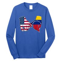 Usa And Venezuela Flags Hands Together Cute Gift Long Sleeve Shirt