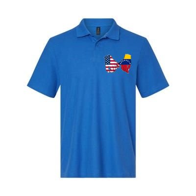 Usa And Venezuela Flags Hands Together Cute Gift Softstyle Adult Sport Polo