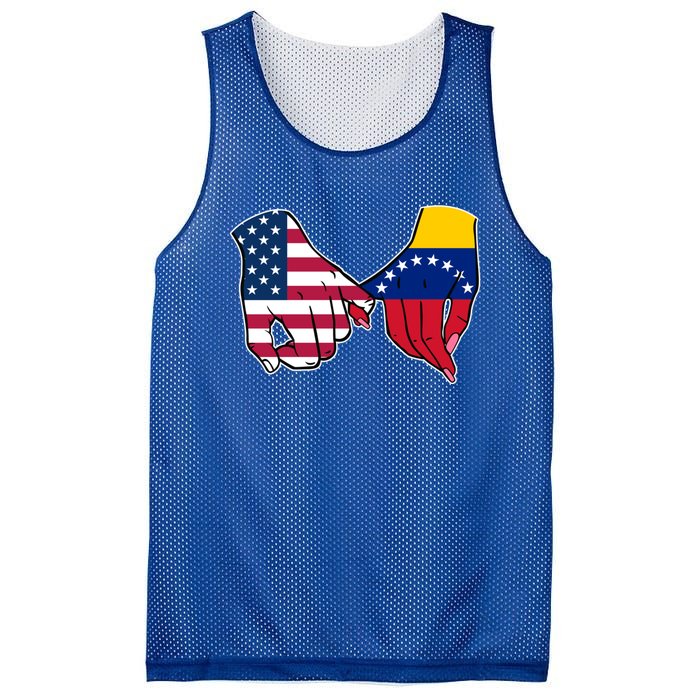 Usa And Venezuela Flags Hands Together Cute Gift Mesh Reversible Basketball Jersey Tank