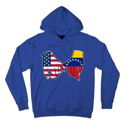 Usa And Venezuela Flags Hands Together Cute Gift Tall Hoodie