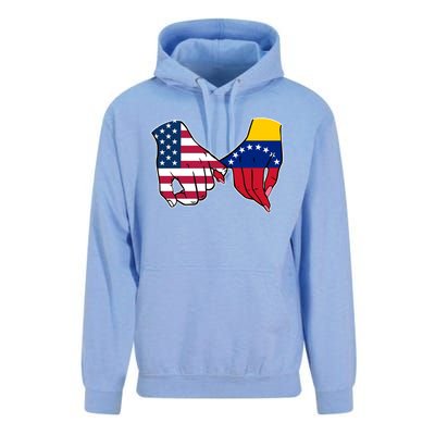 Usa And Venezuela Flags Hands Together Cute Gift Unisex Surf Hoodie