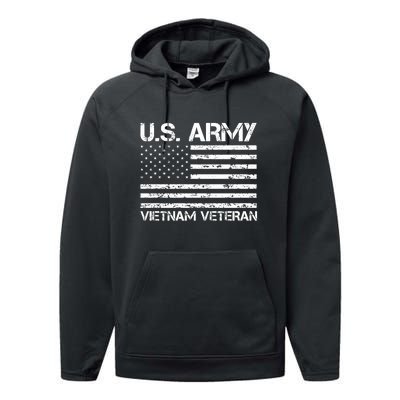 U.S. Army Vietnam Veteran Vietnam War Veterans Gifts Performance Fleece Hoodie