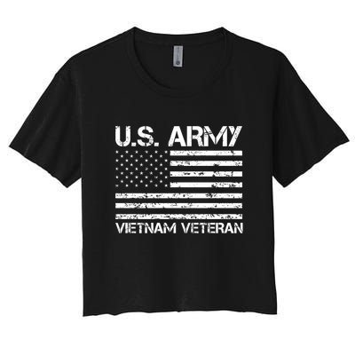 U.S. Army Vietnam Veteran Vietnam War Veterans Gifts Women's Crop Top Tee