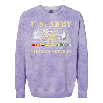 Us Army Vietnam Veteran United States Vietnam Veteran Retired Colorblast Crewneck Sweatshirt