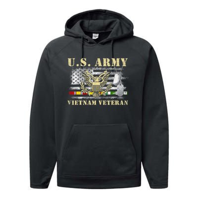 Us Army Vietnam Veteran United States Vietnam Veteran Retired Performance Fleece Hoodie