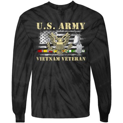 Us Army Vietnam Veteran United States Vietnam Veteran Retired Tie-Dye Long Sleeve Shirt