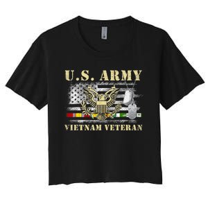 Us Army Vietnam Veteran United States Vietnam Veteran Retired Women's Crop Top Tee