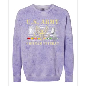 Us Army Vietnam Veteran Usa Flag Veteran Vietnam Army Colorblast Crewneck Sweatshirt