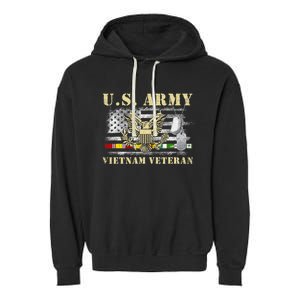 Us Army Vietnam Veteran Usa Flag Veteran Vietnam Army Garment-Dyed Fleece Hoodie