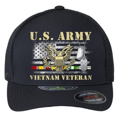 Us Army Vietnam Veteran Usa Flag Veteran Vietnam Army Flexfit Unipanel Trucker Cap