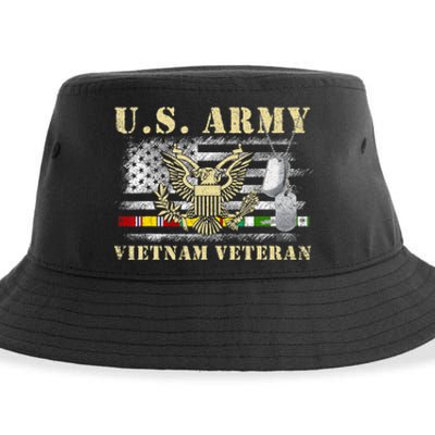 Us Army Vietnam Veteran Usa Flag Veteran Vietnam Army Sustainable Bucket Hat