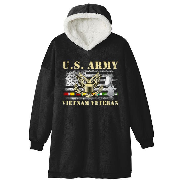 Us Army Vietnam Veteran Usa Flag Veteran Vietnam Army Hooded Wearable Blanket