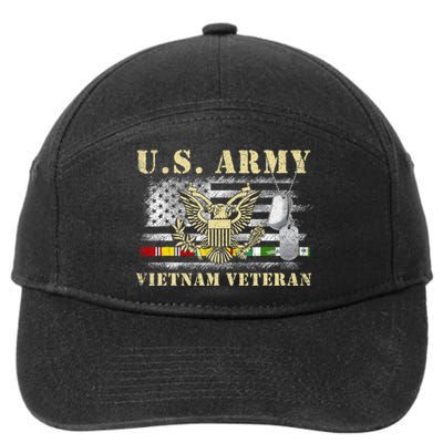 Us Army Vietnam Veteran Usa Flag Veteran Vietnam Army 7-Panel Snapback Hat