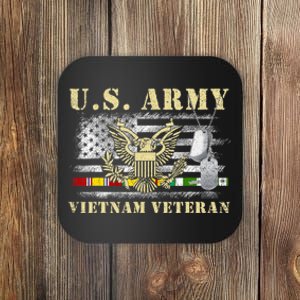 Us Army Vietnam Veteran Usa Flag Veteran Vietnam Army Coaster