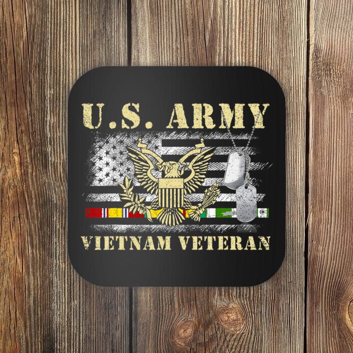 Us Army Vietnam Veteran Usa Flag Veteran Vietnam Army Coaster