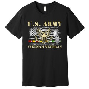 Us Army Vietnam Veteran Usa Flag Veteran Vietnam Army Premium T-Shirt