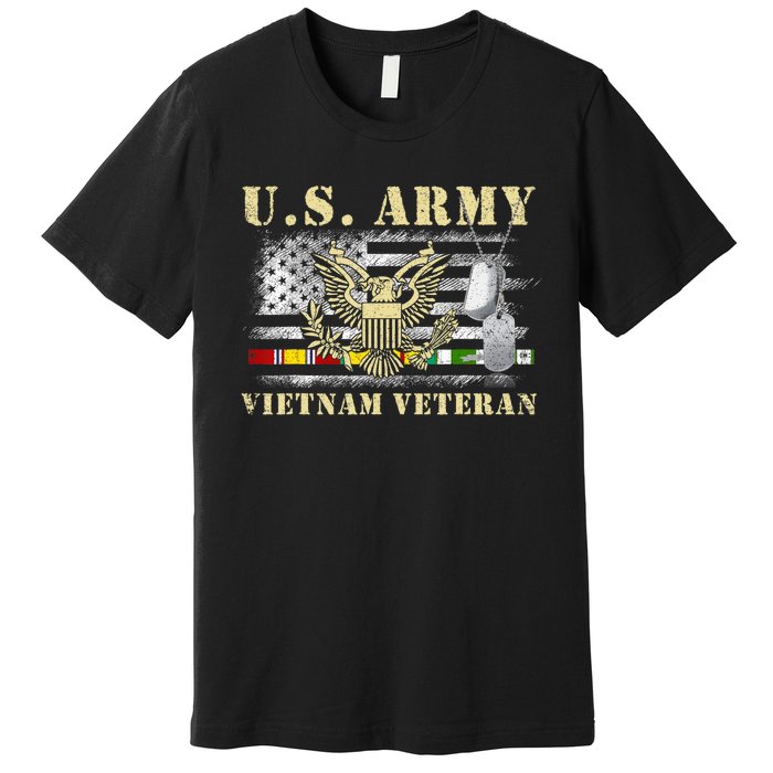 Us Army Vietnam Veteran Usa Flag Veteran Vietnam Army Premium T-Shirt