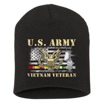 Us Army Vietnam Veteran Usa Flag Veteran Vietnam Army Short Acrylic Beanie