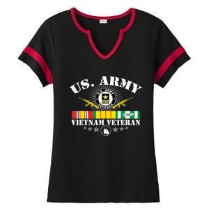 Us Army Vietnam Veteran Usa Flag Vietnam Vet Flag Women Ladies Halftime Notch Neck Tee