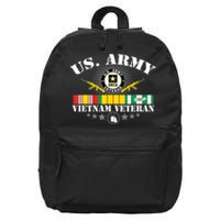 Us Army Vietnam Veteran Usa Flag Vietnam Vet Flag Women 16 in Basic Backpack