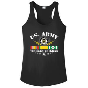 Us Army Vietnam Veteran Usa Flag Vietnam Vet Flag Women Ladies PosiCharge Competitor Racerback Tank