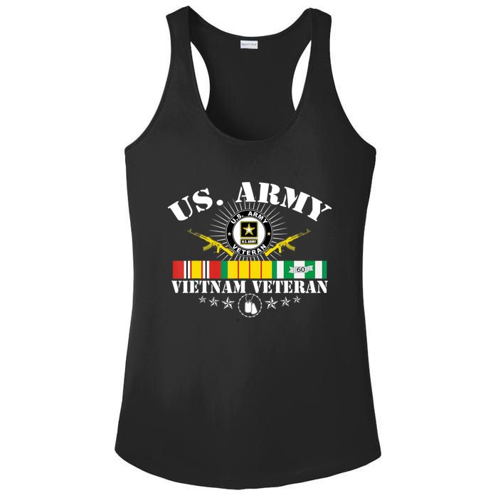 Us Army Vietnam Veteran Usa Flag Vietnam Vet Flag Women Ladies PosiCharge Competitor Racerback Tank