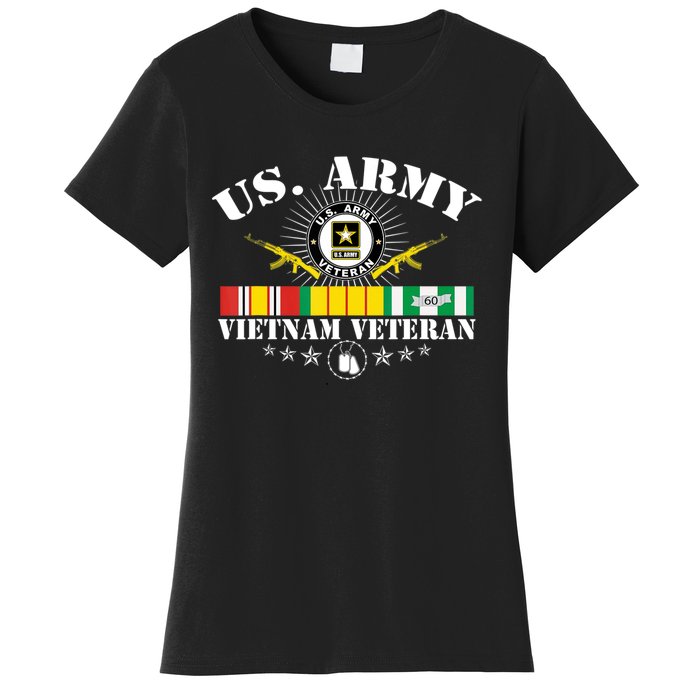 Us Army Vietnam Veteran Usa Flag Vietnam Vet Flag Women Women's T-Shirt