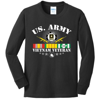 Us Army Vietnam Veteran Usa Flag Vietnam Vet Flag Women Kids Long Sleeve Shirt