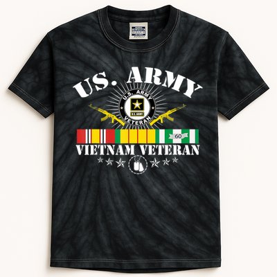 Us Army Vietnam Veteran Usa Flag Vietnam Vet Flag Women Kids Tie-Dye T-Shirt