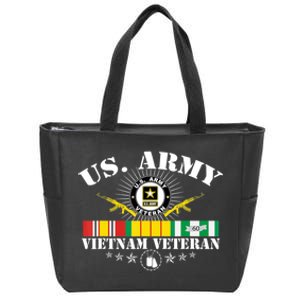 Us Army Vietnam Veteran Usa Flag Vietnam Vet Flag Women Zip Tote Bag