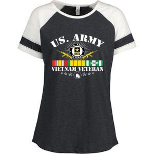 Us Army Vietnam Veteran Usa Flag Vietnam Vet Flag Women Enza Ladies Jersey Colorblock Tee