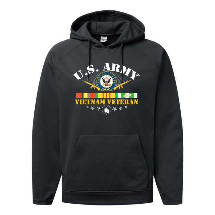 Us Army Vietnam Veteran Veteran Vietnam Army Performance Fleece Hoodie