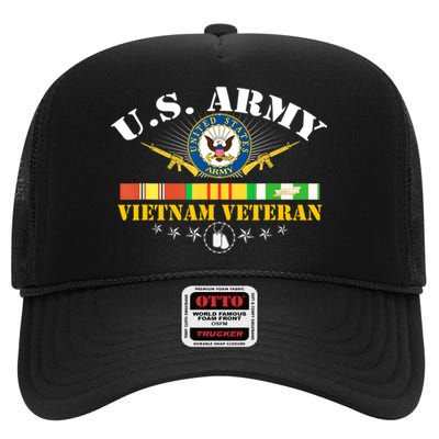 Us Army Vietnam Veteran Veteran Vietnam Army High Crown Mesh Back Trucker Hat