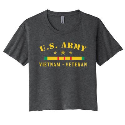 Us Army Vietnam Veteran Women's Crop Top Tee