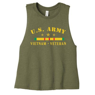 Us Army Vietnam Veteran Women's Racerback Cropped Tank