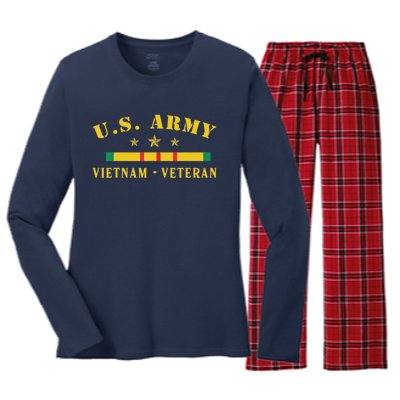 Us Army Vietnam Veteran Women's Long Sleeve Flannel Pajama Set 